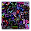 Cartoon Neon Light Graffiti Stickers Car Guitar Motorcycle Luggage Suitcase DIY Classic Toy Decal Sticker for Kid free DHL