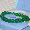 Strand Fashion Factory Outlet 8mm ronde kralen groene Maleisië jades chalcedony stenen armbanden fijne sieraden 7.5 inch b2175