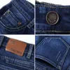 Heren jeans heren stretch casual jeans business klassiek Koreaanse stijl gemonteerde elastische denim broek mannelijke herfst lente rechte jeans broek 230301