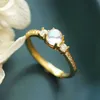 Cluster Rings LAMOON Moonstone Rings For Women 925 Sterling Silver Ring Gold Vermeil Jewelry Adjustable Wedding Engagement Ring Gift RI196 G230228