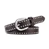 Belts Women's belt metal punk rock INS fashion women's belt alloy D buckle rivet luxury design waistband casual wild jeans band Z0228