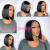 Synthetic Wigs 4x1 Short Bob Lace Brazilian Straight Wig 13x5x2 t Part Human Hair Wigs for Black Women Pre Plucked Remy 230227