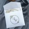 Altre forniture per feste per eventi Biglietti d'invito per matrimonio in acrilico quadrato di lusso 10 pezzi Stampa di parole in oro personalizzate con busta bianca 230228