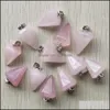 bil dvr charms naturliga rosa rosor kvarts sten hexagon pyramis reiki pelare pendum pendants för halsband smycken gör droppleverans findin dhcev