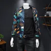 Herenjacks Fall Floral Printed Jacket Vintage Classic Fashion Designer Bomber Men Party Club Outfit Ropa Hombre 5xlmen's