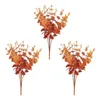 Decorative Flowers 3pcs Artificial Fall Eucalyptus Stems Plants For Floral Arrangement Wedding Party Home Autumn Thanksgiving Table Decor