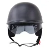 Motorcycle Helmets Half Open Matte Black DOT Lowering Sun Visor