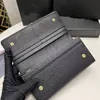 Klassieke Designer Wallet Long Wallet Zipper Portemonches Kaarten en munten Beroemde dames portefeuilles Portekaarthouder Coin Portemonnee Koppelingszak Gratis schip