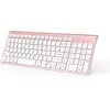 Claviers Clavier Bluetooth sans fil 2 4 GHz Technologie de connexion Conception ergonomique adaptée aux ordinateurs PC Rose Blue Silver 230301