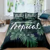 Наборы постельных принадлежностей Zeimon Tropical Leaves Pattern Patchet Cover Set King Queen Full Twin Size Bed Luxury 2 3pcs S 230228