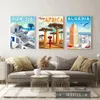 Nordico Vintage Viaggio Città Dipinti Poster Africa Marocco Tanzania Namibia Arabo Paesaggio Israele Wall Art Decorativo Tela Pittura Woo