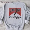 Womens Hoodies Sweatshirts Long Live Cowboys Western Graphic Sweatshirt for Women Horse Lover Casual Hooded Cowgirl Sleeve Y2k Clothes 2000s 230301