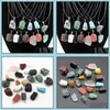 Auto DVR Hanger Kettingen Irregar Healing Chakra Natural Stone ketting Roze Tigers Eye Rose Quartz Crystal Charms Sieraden Vrouwen Drop Dhnbf