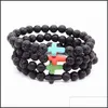 CAR DVR BEADED STRANDS Natural Lava Bead Armband Cross Men and Women Essential Oil Diffusion Yoga smycken Drop Leverans Armband Dh32p