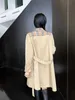 Damen-Trenchcoats Designer 22 Frühherbst neue modische, sauber geschnittene Taillendesign langer Trenchcoat Frau X8PY