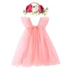 Fille Robes Enfants Princesse Couches Tulle Tutu Moelleux Robe Robe Manches Brillant Paillettes Soirée De Mariage Fête D'anniversaire Enfant