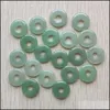 voiture dvr Charms Rond Assorties 18Mm Cercle Donut Vert Aventurine Pierre Naturelle Pendentifs En Cristal Pour Collier Accessoires Fabrication De Bijoux Drop Dh5Ar