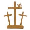 Dekorativa föremål Figurer påskuppståndelse scen Födelseuppsättning av trädekorationer för hembordskontor Jesus gåva 230228