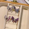 Cluster Ringe Trendy Luxus Schmetterling Kubikzircon Engagement Fingerringe Für Frauen Hochzeit DUBAI Braut Einstellen Ring J2097 G230228