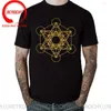 Erkek Tişörtleri Retro Altın Sınırlı Ezim Kutsal Geometri Magic Mandala Metatrons Küp Yaşam Çiçeği Gömlek Erkek Erkek Tişört Üstleri Tees