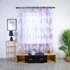 Rideau Ouneed 2 pcs Feuilles De Palmier Motif Fenêtre Tulle Sheer Rideaux Salon Décor À La Maison Voile Drapé Valance Panneau Tissu 2023