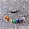 car dvr Beaded Strands 7Chakra Colorf Natural Stone Beads Crystal Bracelet For Women Braided Rope Bracelets Reiki Spiritual Yoga Jewelry Dr Dhxi0