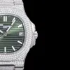 Superclone Pp Watch Tw Full Diamond Olive Green Plate 324sc Movimento Trend Orologio da polso meccanico da uomo