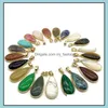 car dvr Pendant Necklaces Reiki Healing Jewelry Waterdrop Natural Stone Quartz Lapis Opal Pink Crystal Pendants Diy Earrings Women Drop Deliv Dh1Be
