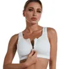 Yoga -outfit Sportbehalve Dames Zipper Push Up Vest Underwear Shockproof Ademend Gym Fitness Athletic Running Plus Size Sport Tops