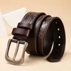 Belts BISON DENIM Men's Belt Cow Genuine Leather Pin Buckle Leather Belt High Quality New Fashion Luxury Strap Male Belts W70253 Z0228