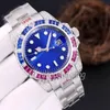 U1 Top-grade AAA dropshipping Mens Automatic Mechanical Watches 40mm Full Stainless steel Rainbow Diamond Bezel Wristwatches Montre de luxe Swimming men Watch