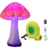 2mh Free Standing Giant Led Inflatable Mushroom Straight Crooked Plant Model Outdoor Party Decoration with Full Prints Material with blower free ship