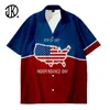 メンズTシャツトレンディなUSAフラッグストライプスタープルオーバーセクシーな男性3Dシャツ印刷アメリカ人夏のTシャツファッション4XL TEES