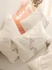 掛け布団の寝具セットベッド朝食スタイル洗浄コットン4ピースセット夏のシーツ白いシンプルな布団カバー