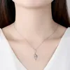 Estilo clássico europeu clássico zircão brilhante S925 Pingente de pingente de prata Design de marca de moda feminina sexy Clavicle Chain Colar Jewelry