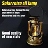 Lanternas portáteis de alta qualidade ferro vintage retro querosene lâmpada de óleo solar solar recarregável em casa jardim led lumin luz noturna