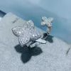 Ringos de cluster Ringos de flores quadradas de luxo Anéis para mulheres de casamento anéis de dedos CARM CHARM ANEL RING BOHEMIAN BEACH JEWELS J1991 G230228