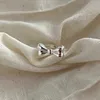 Cluster Rings Shanice S925 Sterling Silver Fashion Bow Ring Trendy Heart Bow Ring Smycken Eleganta damer Ribbon Finger Ring Accessories Gifts G230228