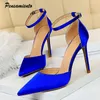 Dress Shoes Pensamiento Big size 42 43 Summer Women Pumps High quality stain thin heeled Ladies dress Shoes High heels Wedding Bride shoesL230227
