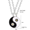 Pendant Necklaces Pair Of Good Friend Tai Chi Necklace Black And White Daisy Inlaid Pisces Alloy Couple Clavicle Chain Jewelry Gifts