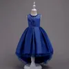 Robes de fille Fleur Filles Robe Enfants Haut Bas Maxi Élégant Pageant Fête De Mariage Première Communion Vêtements Robe De Bal De Bal