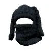 Beanieskull Caps de adultos Capéu de orelha de coelho engraçado Balaclava Chapéu de balaclava macia e macia Balaclava com orelhas Chapéteo de crochê de inverno Presentes de Natal 230301