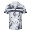 Lüks Tasarımcı Kadınlar Tişört 2023 Yaz Düğmesi Bowling Erkekler Kraliyet İsyanı Barocco Baskı Elbise Gömlek Günlük İpek M-3XL