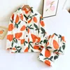 Womens Sleepwear Qsrocio Pyjamas Set Warm Flanell Orange Print Casual Homewear V Neck Nightwear Femme For Winter 230228