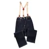 Mäns jeans vertikala ränder denim byxor herr streetwear vintage övergripande casual löst bibbyxor dungarees män 230301