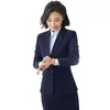 Kvinnors kostymer Fashion Ladies Blazer Slim Pocket Long Sleeve Autumn Winter Four Seasons Workwear Business Office Jacket