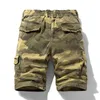 Shorts masculinos de verão masculino cargo de camuflagem shorts masculinos roupas casuais berche as bermudas praia shorts masculino grow 230301