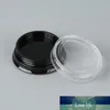 Frascos cosméticos negros redondos 3G de moda con tapas de tapón de rosca transparentes para sombra de ojos en polvo Maquillaje mineralizado Muestras cosméticas Sin BPA