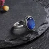 Clusterringen 925 Sterling Silver Natural Kyanite Ring Simple Style Fine Jewelry Anniversary Engagement Party Gift For Women Labradorite Ring G230228