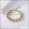 CAR DVR Link Chain Hiphop Clasp Bracelet Aluminy Aluminy Gold Sier Color Link Bracelets for Women Men Hompts Friends Lover Jewelry Wholesale DHVQ5